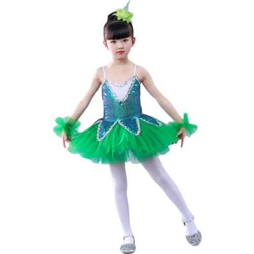 Sling Sequin Strap Children Ballet Tutu Dress Dance Practice Clothes Children Dance Performance Costumes Girl Tutu Ballet Dress