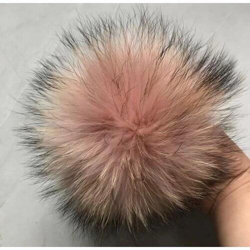 DIY Fox Fur Pompoms Nature Fur Pom Raccoon Fur Pompon Handmade Mink Fur Pom Poms For Scarf Gloves Hat Cap Blanket With Buckle