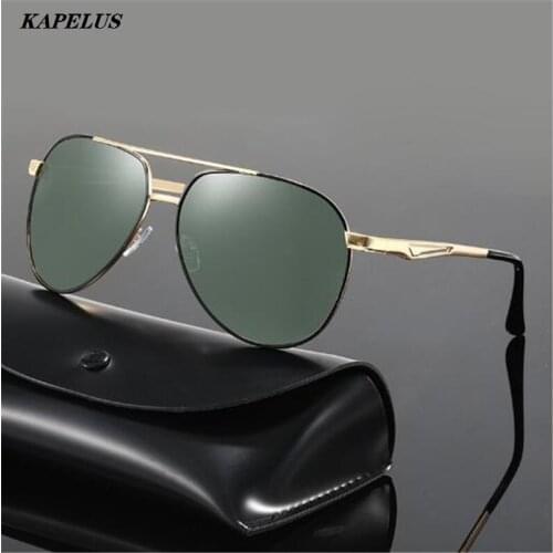 Designer polarizer Dark green sunglasses with metal frames Mens and womens fashion sunglasses Popular TAC visor glasses