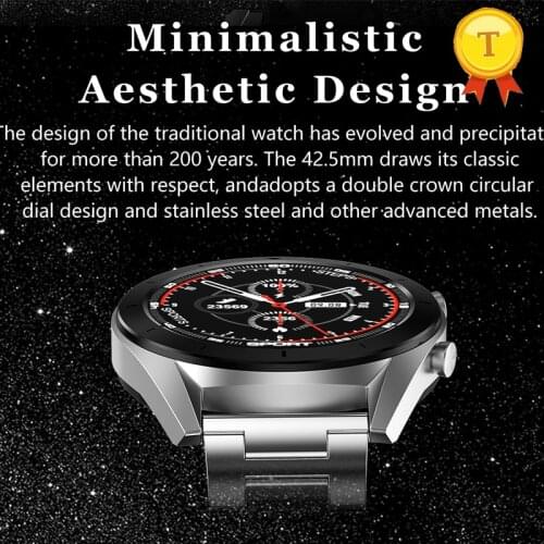 ECG PPG Round Touch Screen metal steel Smart Watch wristwatch Men Phone Call Dial Waterproof IP68 Smartwatch for Android IOS