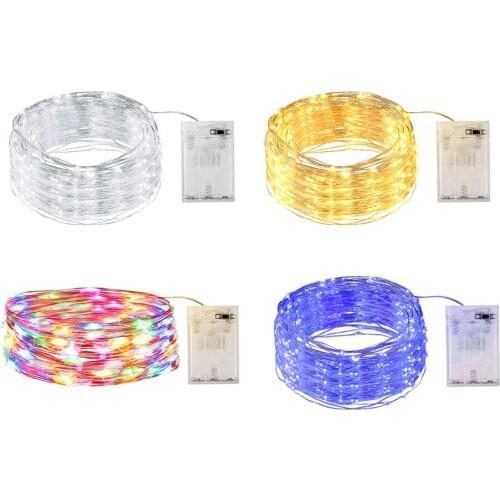 2/5/10M Fairy String Light LED Christmas Copper Wire Light Indoor Outdoor Wedding Xmas Garland Party Lamp Battery Powered