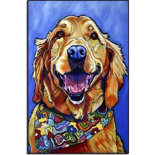 Colorful Dog Diy diamond painting cross stitch full diamond embroidery europe home decoration square drill animal series