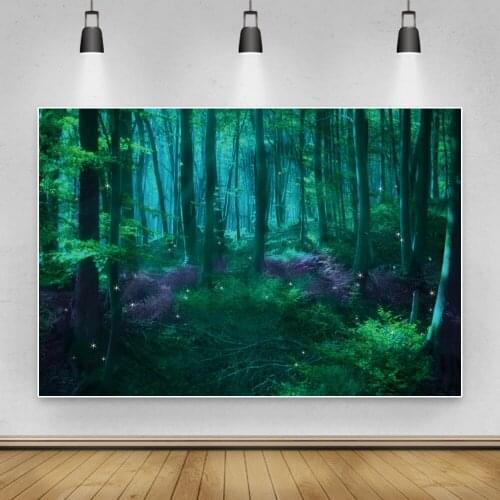 Laeaccco Fairytale Wonderland Green Trees Grass Star Light Forests Photography Backdrops Photography Backgrounds For Photozone