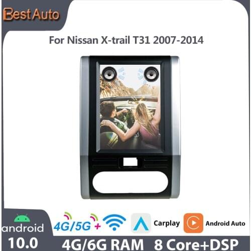 Best Auto Android 10.0 Multimedia Video Player 9“ Inches GPS Navigation Vertical Car Radio For Nissan X-Trail T31 2007-2014
