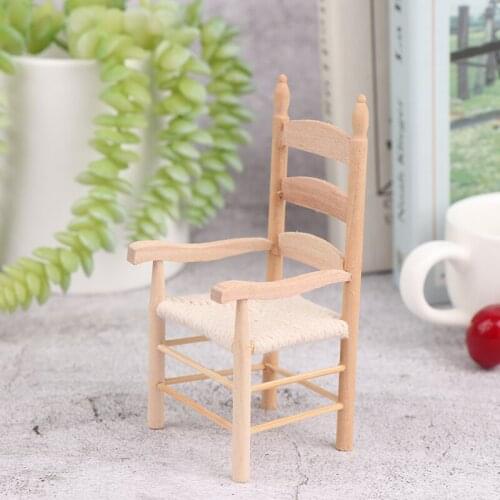 1 Pc 1/12 Dollhouse Miniature Armrest Cotton Silk Chair Model Scenery Accessory Toys Pretend Play Toy