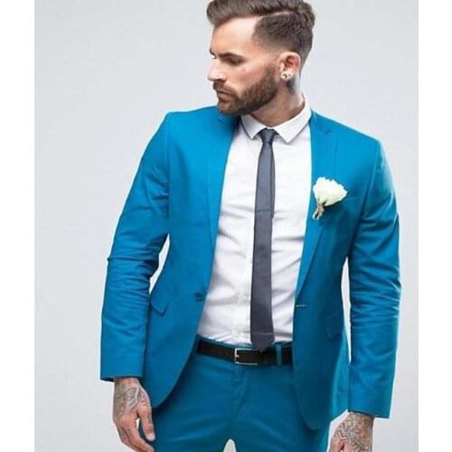 Fashionable One Button Groom Tuxedos Groomsmen Notch Lapel Mens Suits Blazers (Jacket+Pants+Tie) W:956