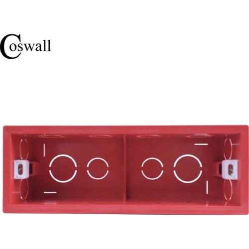 Coswall Mounting Box Internal Cassette 186mm*67.5mm*50mm For 197mm*72mm Standard Switch and Socket Red Color