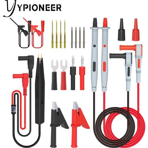 YPioneer P1503E Multimeter Test Leads Kit Digital Electrical Test Probes with Alligator Clip Mini Grabber SMD IC Test Hook Clip