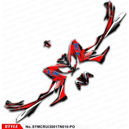 Aftermarket Sticker Kit Motorbike Décor for SYM Cruisym 300 2017 2018 2019 2020, Style No. SYMCRUi30017N010-PO