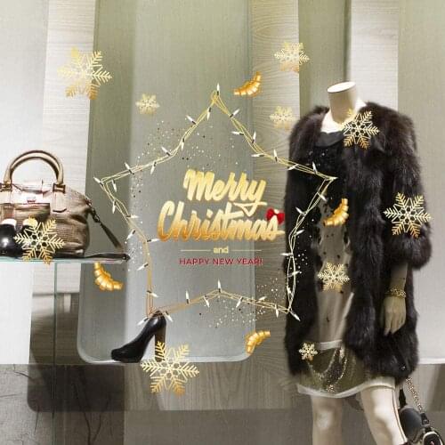 CRNT0140 window sticker Christmas 100% decoration for window shopping stores, without glue, repositionable and reusable at will