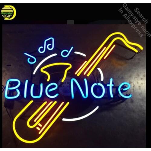 Neon Sign for Blue Note Saxophone Neon Bulb sign handcraft neon signboard icons luces neon wall lights anuncio luminos Dropship