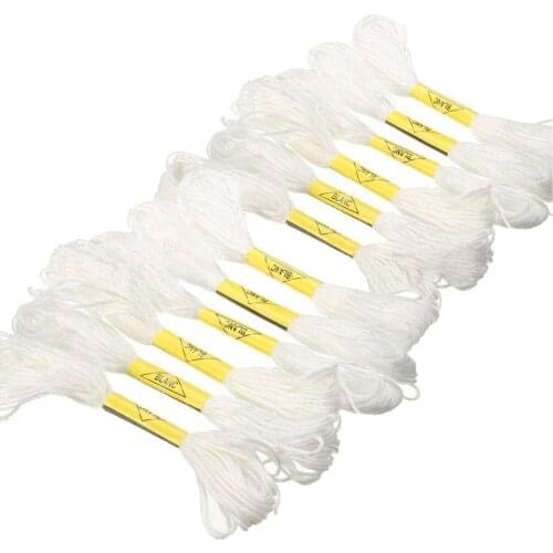 NOCM-12x White Anchor Cross needle Cotton Embroidery Thread Floss Skeins Sewing Craft