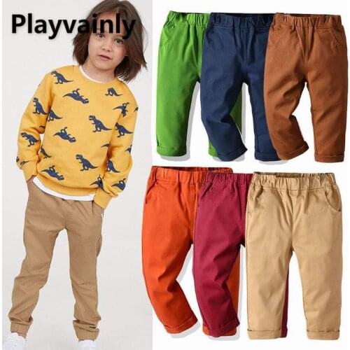2021 New Boys Pants Leisure Pants for Children Cotton Casual Trousers Kids Clothes E20499