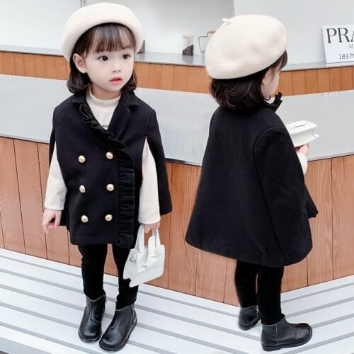Brand New Girls Baby Overcoats Autumn Winter Top Fashion Cloak Coats Kids Girl Elegant Windbreaker Jackets Childrens Clothing