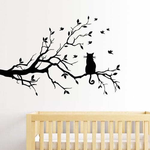 New Cat Wall Sticker Tree Branch Wall Sticker for Living Room Bedroom Background Sticker Home Decor Wall Decor Children Room