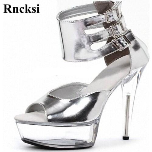 Rncksi Silver High And Thick Bottom Club DJ Shoes In Europe And the Appeal For Womens Shoes Non-slip Anti-perspiration Sandals