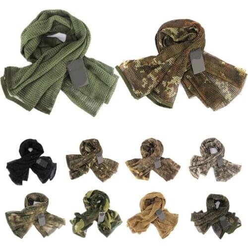 Scarf Cotton Military Camouflage Tactical Mesh Scarf Sniper Face 190*90cm Scarf Veil Camping Hunting Multi Purpose Hiking Scarve