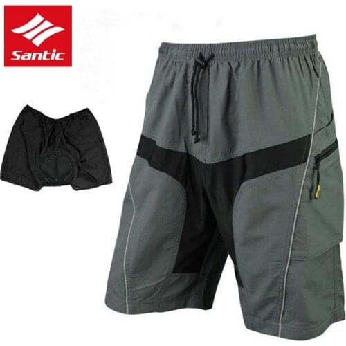 Santic Men Cycling Shorts Pant MTB Sport Shorts Bicycle Shorts Mountain Bike Riding Shorts for Man Cyclist Outdoor Anti-sweat