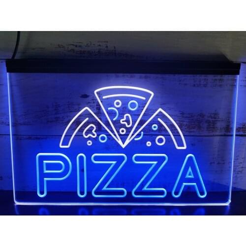 SS167 Pizza Shop Open Dual Color LED Neon Sign