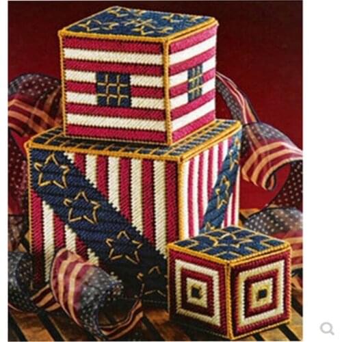 5D handmade DIY material package wool cross stitch three-dimensional embroidery storage jewelry box star storage three-piece