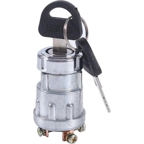 Universal Car Boat 12V 4 Position Ignition Starter Switch with 2 Keys for Petrol Engine Farm Machines Harvesters