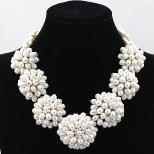 Splendid White Flower Shell Nigerian Beads Jewelry Set Handmade African Statement Wedding Party Necklace For Lady PB003