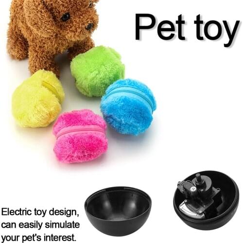 Magic Roller Ball Dog Cat Toy Automatic Vacuum Cleaner Chew Plush Floor Clean Toys Electric Pet Plush Ball