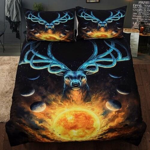 Wongs bedding cartoon deer anime universe duvet cover 3D Printing colorful Bedding Set single twin full queen king size bedlinen
