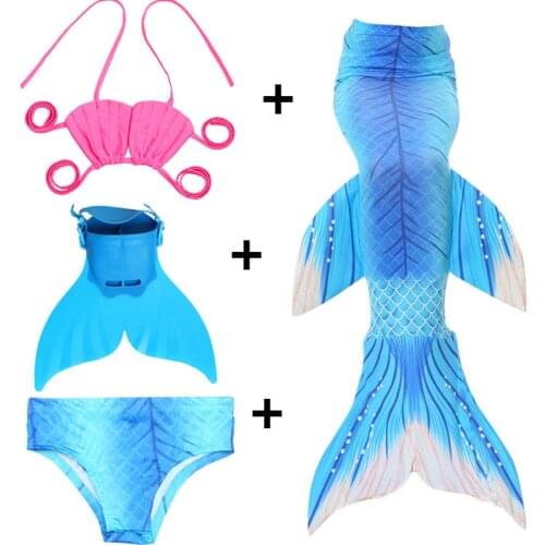 Mermaid Tail Girls Mermaid Costume Cosplay Dress Kids Mermaid Bikini Swimsuit Monofin Costumes Mermaid Tails