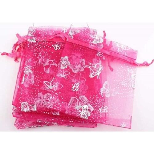 NEW Wholesale 100PCS Organza Bag lash design Eyelash Packaging Drawstring Pouches Organza Creative Eyelashes Gift Package
