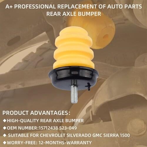 2-pack Rear Axle Bumper 15712438 for GMC Sierra 1500, Simple Installation, High Performance