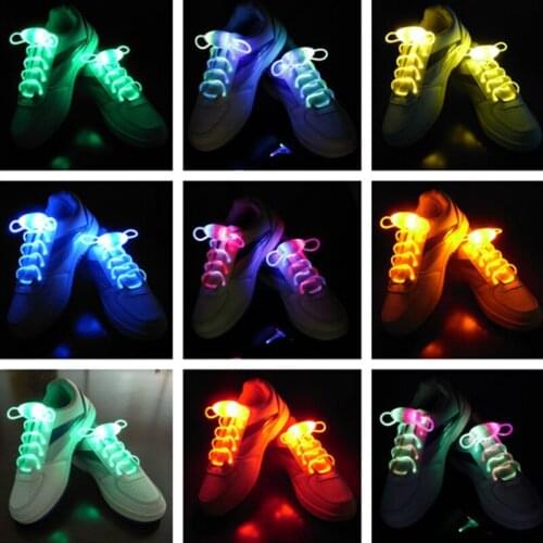 2018 Factory Light Up LED Shoelaces Fashion Flash Disco Party Glowing Night Sports Shoe Laces Shoe Strings 50pairs/lot