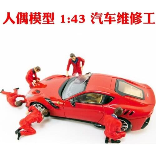 5pcs/lot Maintenance Worker Model 1:43 Repairman Repair Car Scene Model Small Man Resin Hand-made