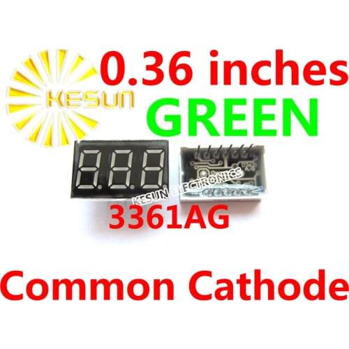 5PCS x 0.36 inches Green Common Cathode/Anode 3 Digital Tube 3361BG 3361AG LED Display Module