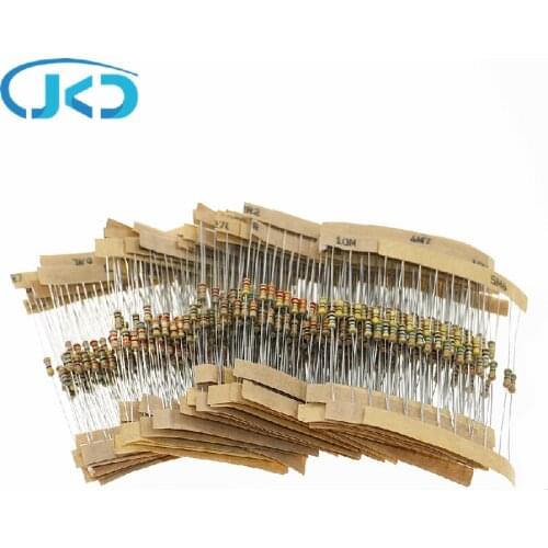 560pcs 56 Values 1/4W 0.25W 5% Carbon Film Resistor Assorted Kit Set 1 ohm ~ 10M ohm 100R 220R 1K 1.5K 2.2K 4.7K ohm resistance