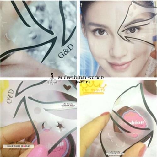 7 style in 1 set Quick Makeup Cat Eyeliner Smokey Eyeshadow Drawing Guide Reusable Stencil for Classic Eye Liner