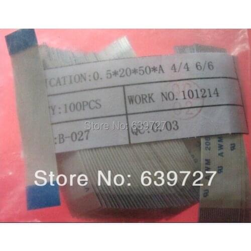 Free shipping 200pcs FFC 1.0pitch 20pin 50mm long type A Flexible Flat Cable For TTL LCD DVD Computer Printer AWM 80C 60V VW-1