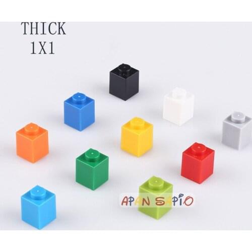 400PCS/lots DIY Building Blocks Thick 1x1Dots Educational Creative Figures Bricks fit 3005 bricks size Toys for Children