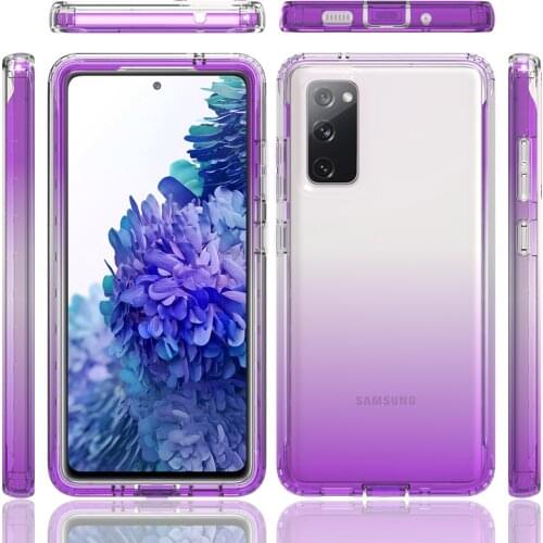 S20 FE S 20 Ultra 5G Crystal Case Bumper Amror 360 Protect Gradient Back Panel for Samsung Galaxy S20 Plus Case S20FE Shockproof