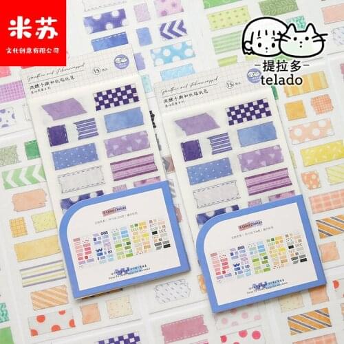 BULA 15 Sheets/pack Decorative Stickers Scrapbooking Notebook Stickers DIY Note Paper Sticker Flakes Stationary Office