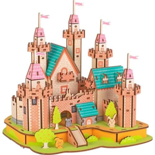 3D Wooden Villa Model Building Kits Puzzle Toys Gift for Children Adult House Assemble Educational DIY Toys Art Decoration