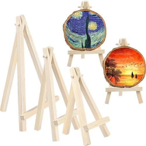 Children Painting Frame Craft Tripod Display Mini Natural Wooden Easel For Meeting Wedding Artist Artwork Display Table Canvas
