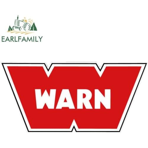 EARLFAMILY 13cm x 6.3cm For Warn Winch Off Road Vinyl Car Sticker Funny Decal Waterproof Vinyl Material Truck Decoration