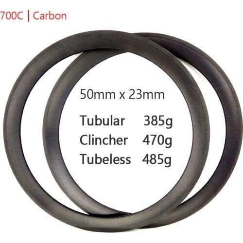 FIC 50mm depth 23mm width 700C full carbon 20h 24h 28h Road Bike single Rim Tubular Clincher Tubeless road bike carbon rims