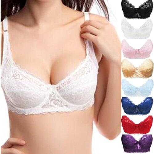 Hot Women Sexy Underwire Padded Up Embroidery Lace Bra 32-40B Brassiere Bra Push Up Bras