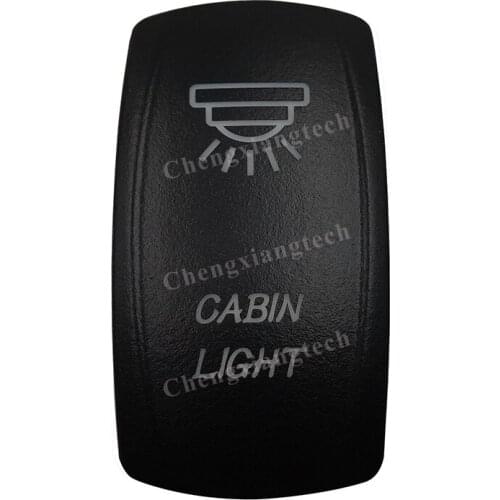 Car Boat Truck Backlit Swtich Cap- Laser Engraving - CABIN LIGHT -for Led Carling Arb Narva 4x4 RV Rocker Switch, Cover Only