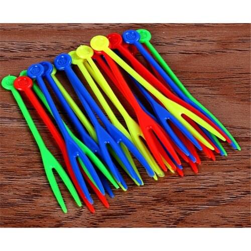 20/50Pcs Fruit Fork Mini Cartoon Children Snack Cake Dessert Pick Toothpick Bento Lunches Party Decoration Kitchen Tool Gadgets