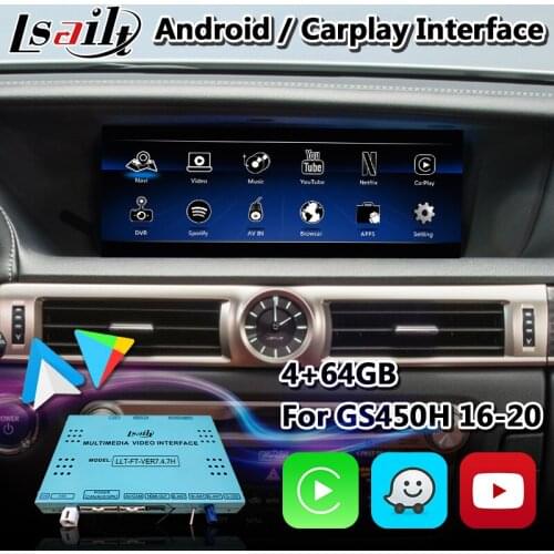 Lsailt Android Multimedia Carplay Video Interface for Lexus GS450 GS200t GS Mouse Control 2016-2020 Year Gps Navigation