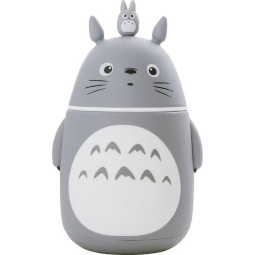 Cartoon Totoro Glass Tea Cup Portable Water Bottle Mug Double Heat-resisting Lovely My Totoro Student Kid Mug with Lid Drinking