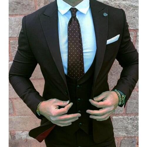 YIWUMENSA Black Slim Fit Business Work Wear Blazers Custom Made Men Suits Formal Prom Party Dinner Dress Tailor-Made Marriage